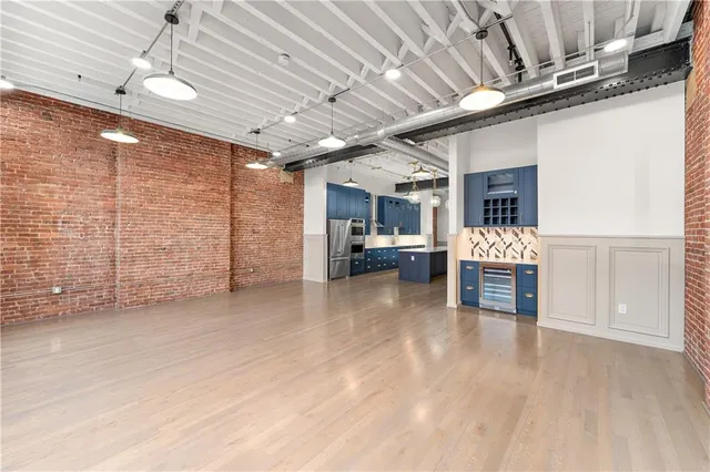 a city view with tall buildings