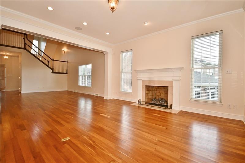 115 Haverford Circle Pittsburgh, PA 15228 - Photo 4 of 25 View of main 1st floor family room, with stairs leading to the 2nd floor. Note high ceilings and open concept floorplan.