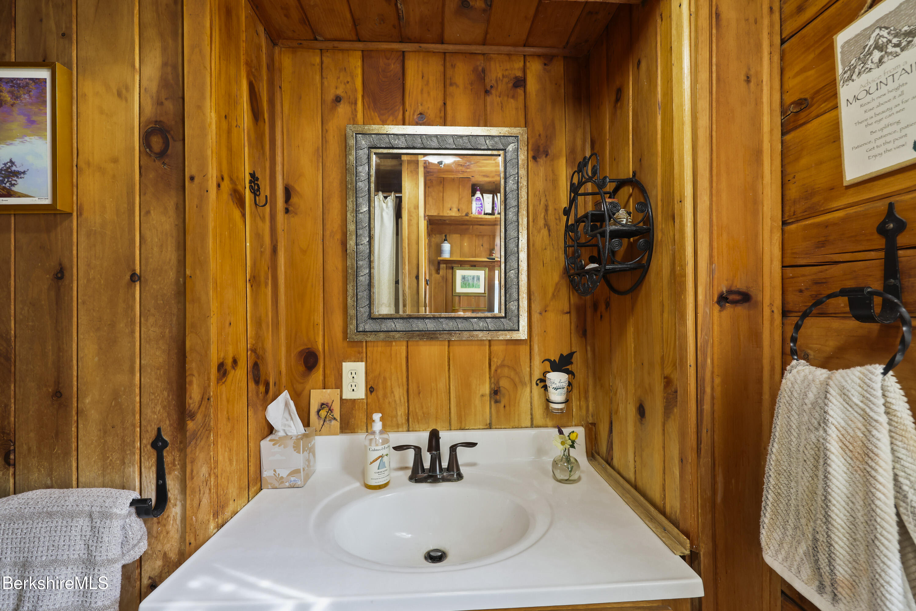 78 East Main Road Peru, MA 01235 - Photo 28 of 56 a bathroom with a sink a mirror and shower