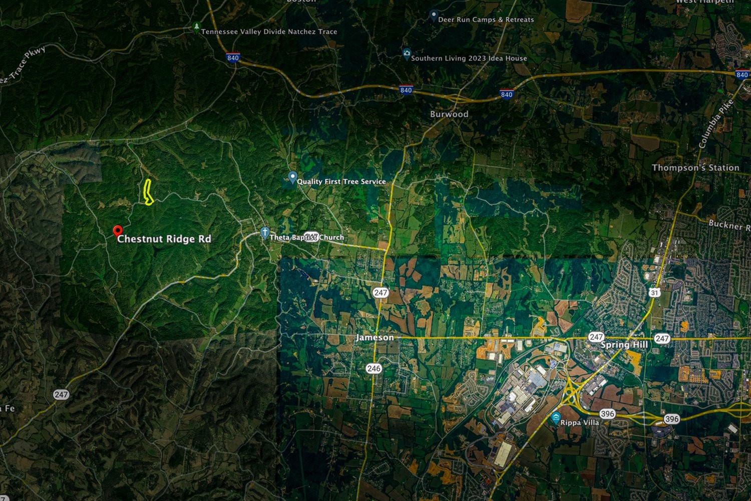 0 Chestnut Ridge Road Columbia, TN 38401 - Photo 34 of 35 a backyard of a house and lots of trees