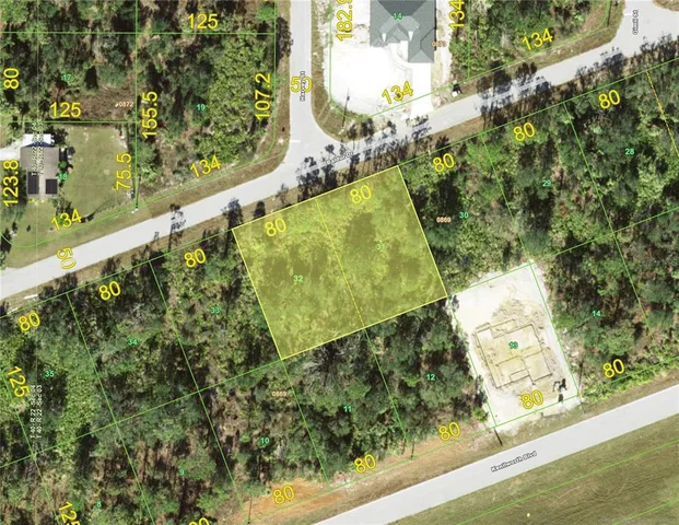 a view of a garden in a yard