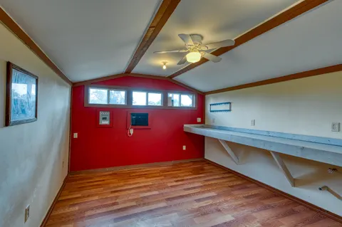 a backyard of a house with lots of green space