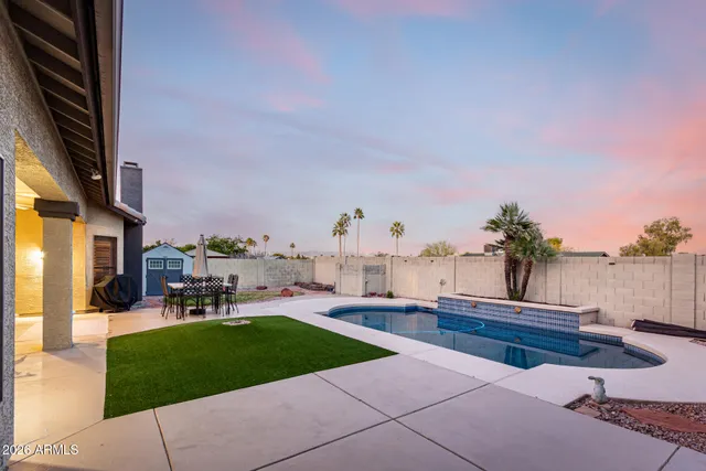a house view with outdoor seating space