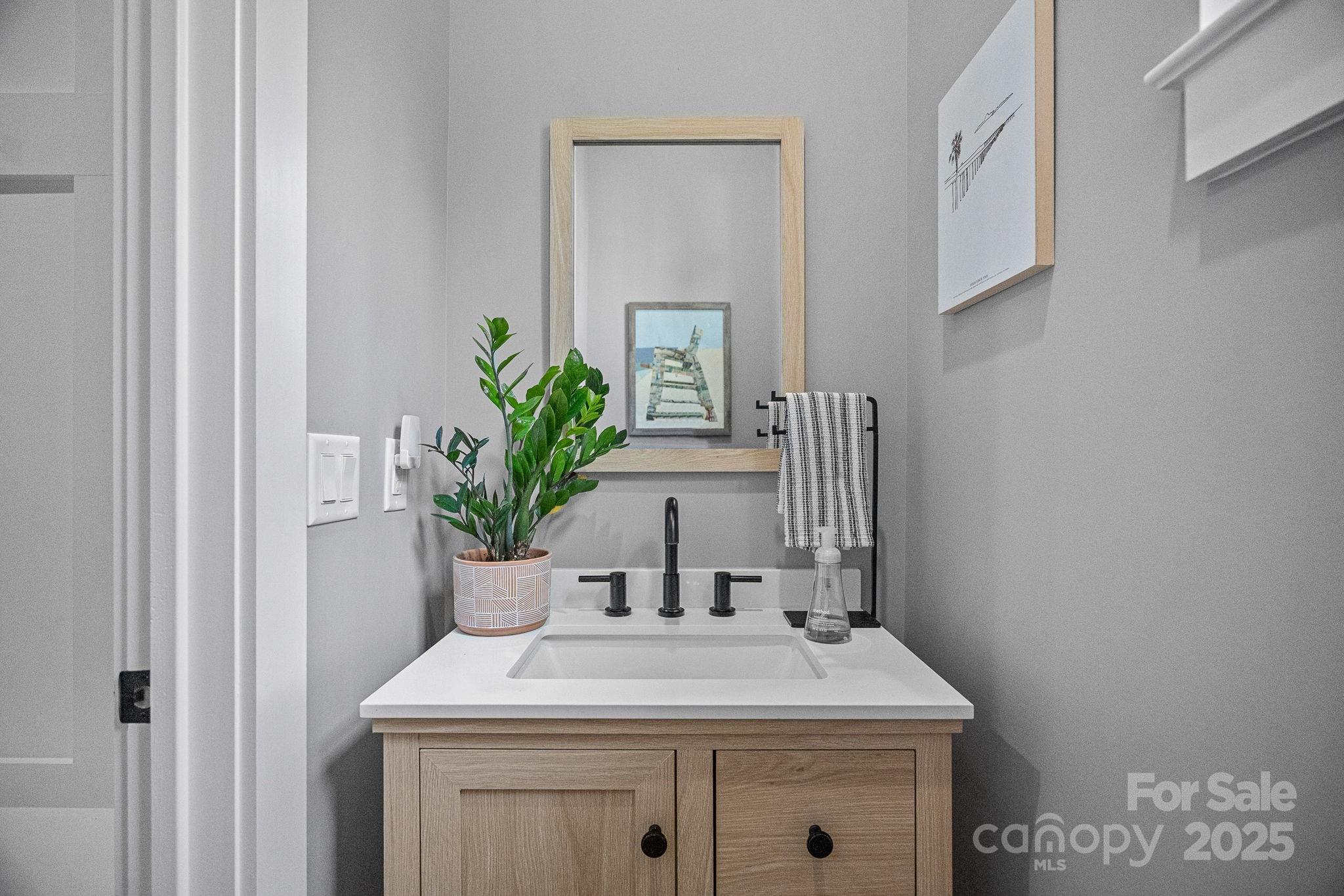 20615 Rio Oro Drive Cornelius, NC 28031 - Photo 17 of 40 a bathroom with a sink a vanity and a mirror
