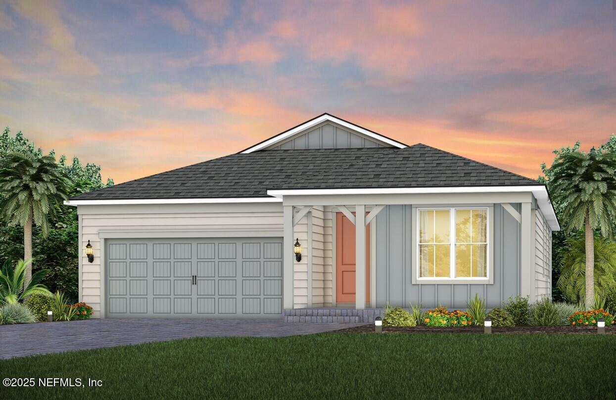 front view of a house with a yard