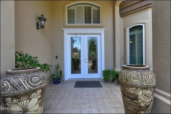 a front view of a house with entryway