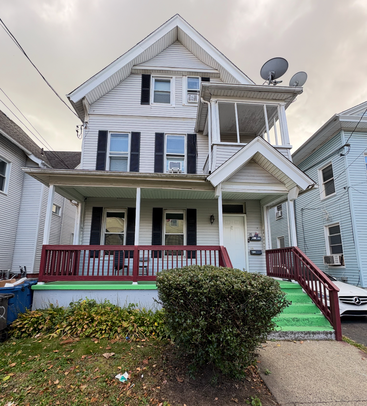 a front view of a house with porch