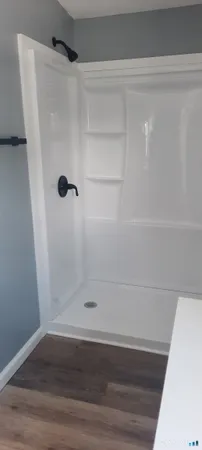 a bathroom with a shower