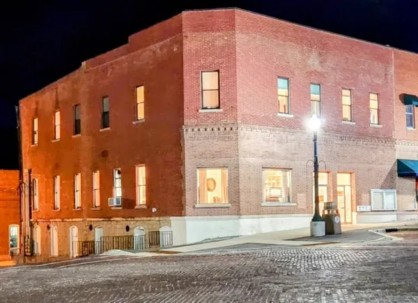 a front view of a building