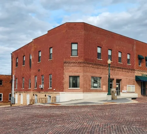 a front view of a building