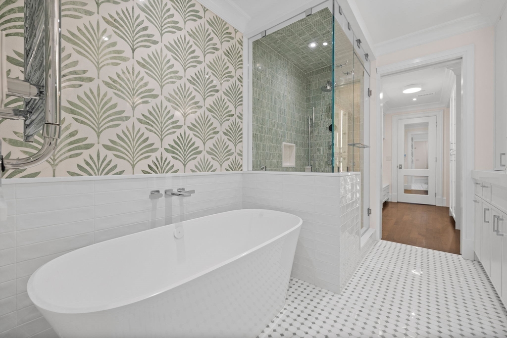 2 Byron Street Boston, MA 02108 - Photo 11 of 30 a bathroom with a bathtub and shower