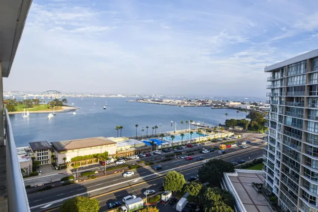 an aerial view of a city