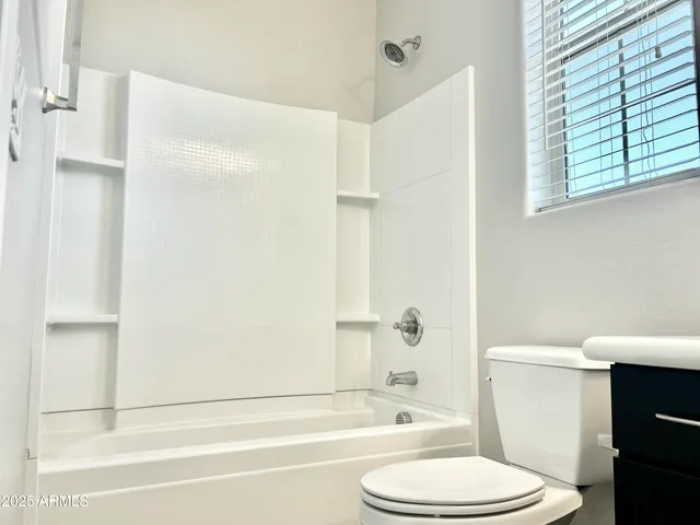 a bathroom with a toilet and a bathtub