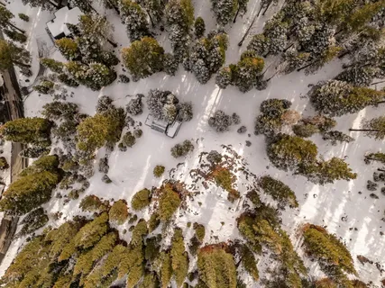a view of lake and mountain