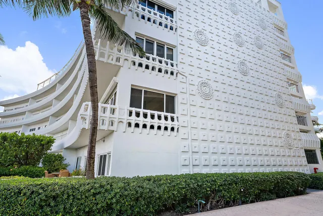 a view of a terrace with a garden