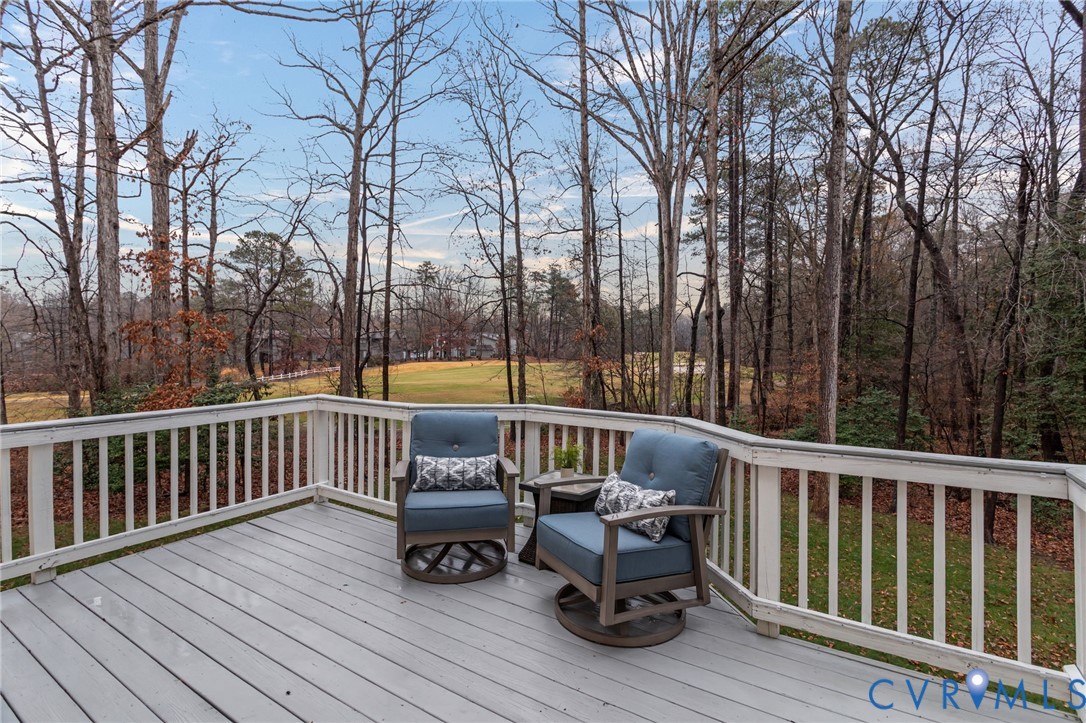 13914 Sagebrook Road Midlothian, VA 23112 - Photo 30 of 49 a view of balcony with wooden floor and outdoor seating