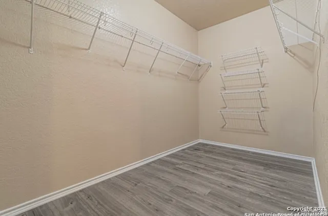 a view of a room with empty racks