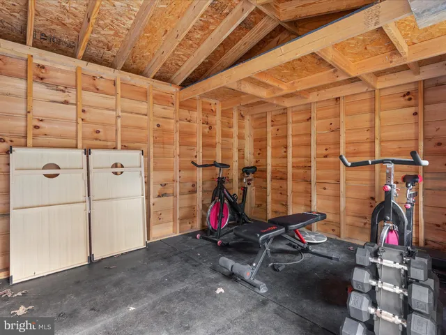 a view of deck with a large window