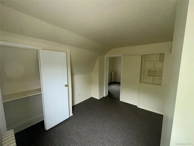 an empty room with a door