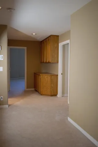 an empty room with closet