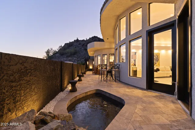 a view of a living room and bathroom