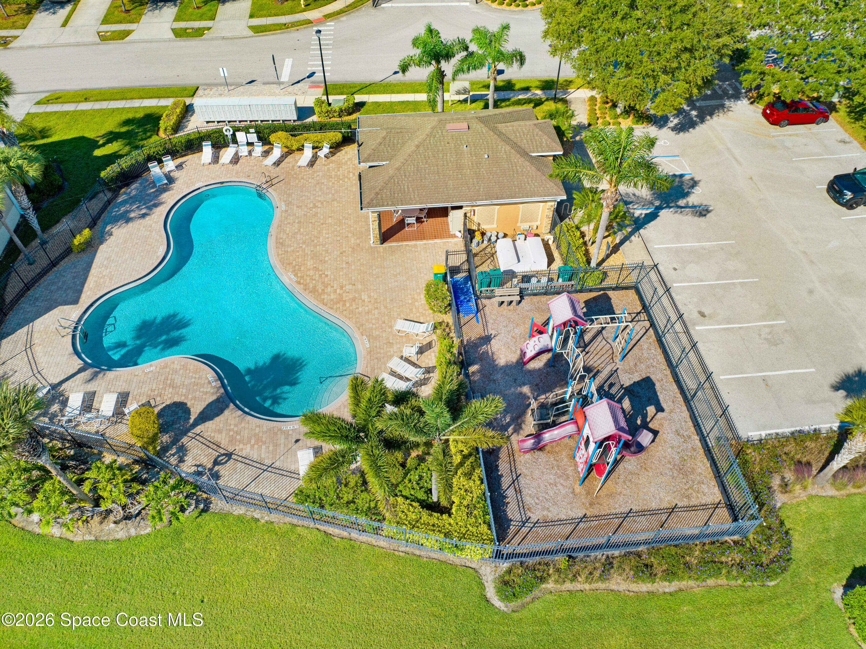 2785 Reston Street, Unit 103 Melbourne, FL 32935 - Photo 32 of 36 Aerial Pool & Park