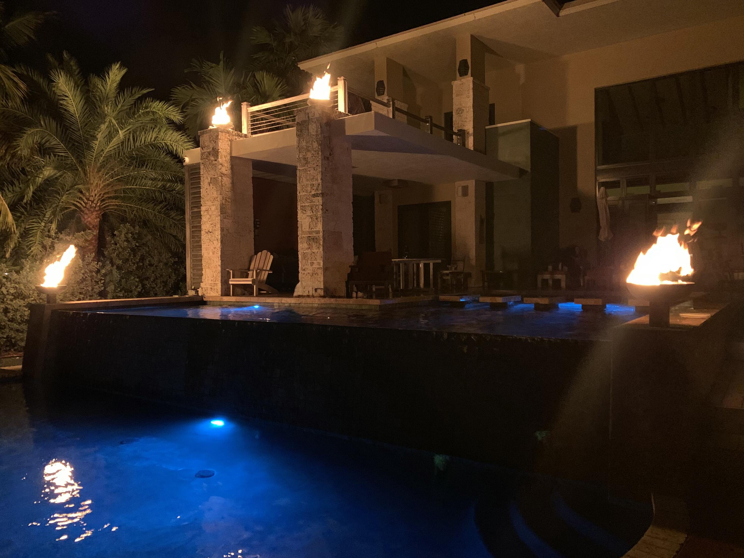 352 Sound Drive Key Largo, FL 33037 - Photo 54 of 61 Pool & Fire Features at Night