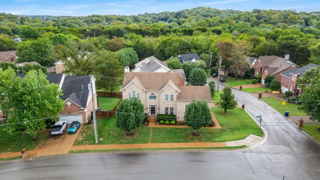 an aerial view of a house