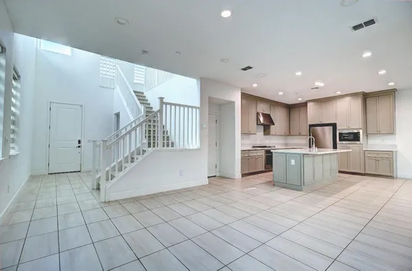 a view of kitchen with windows