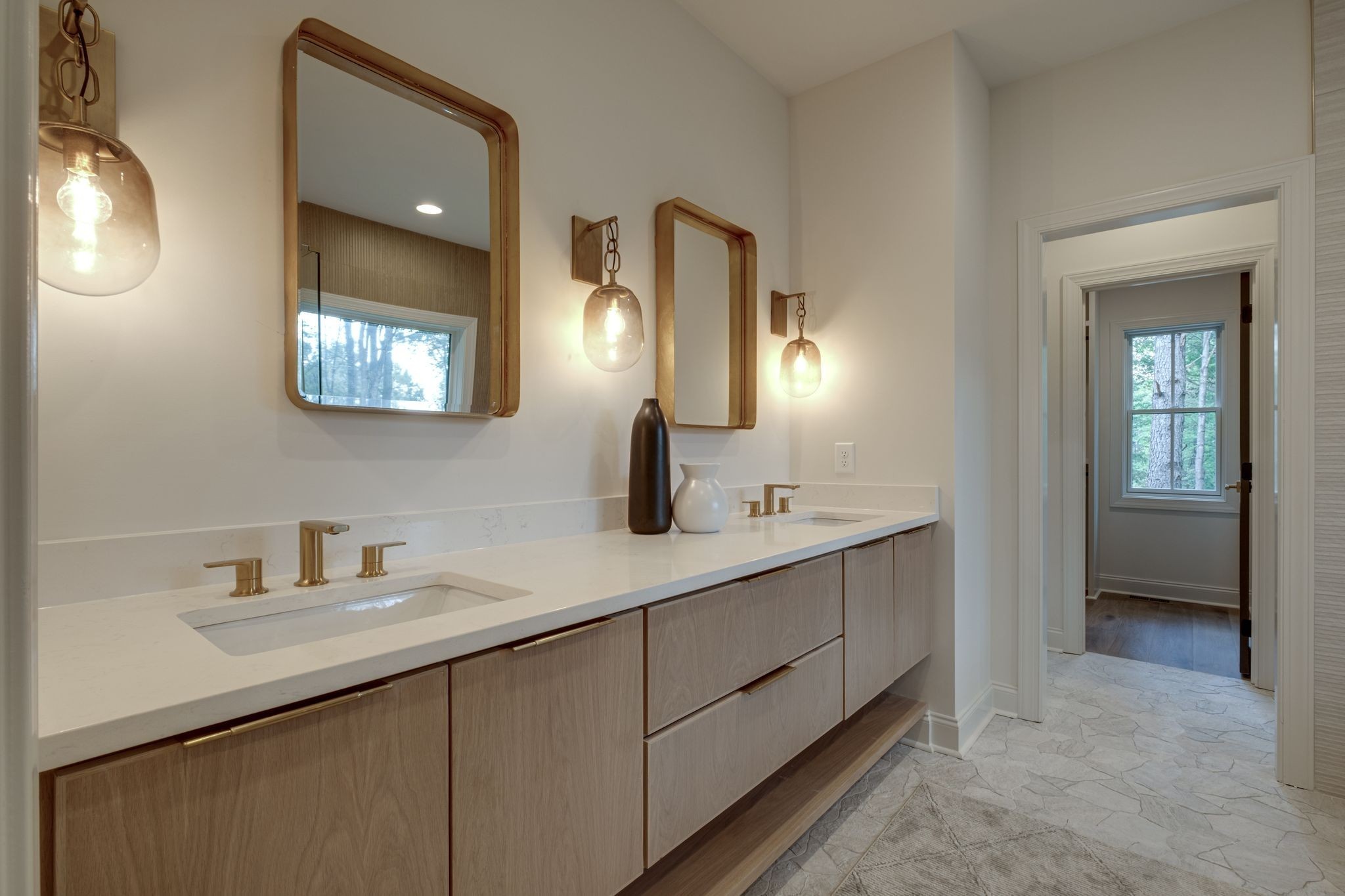 1064 Garton Road Burns, TN 37029 - Photo 22 of 53 a bathroom with a double vanity sink and a mirror