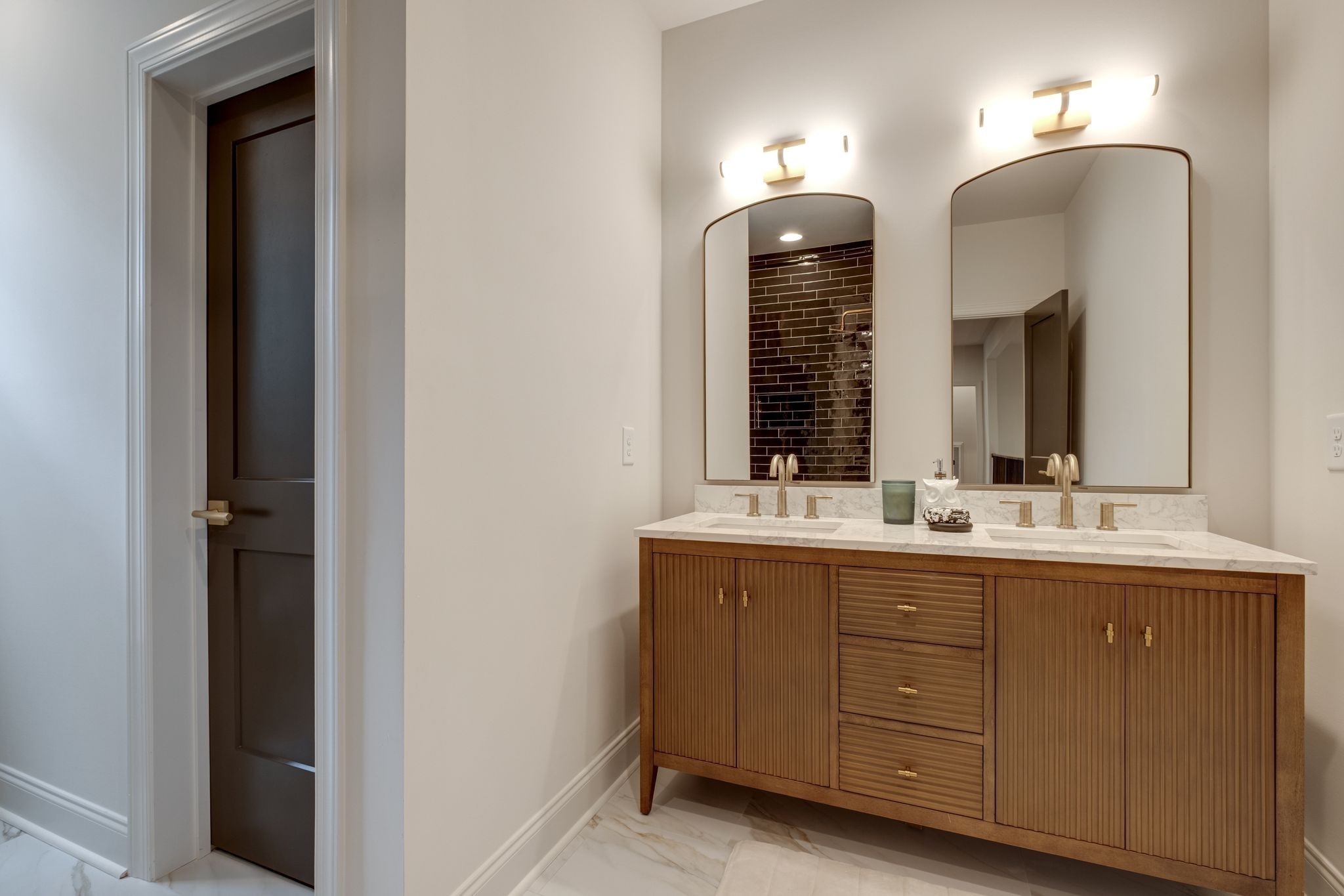 1064 Garton Road Burns, TN 37029 - Photo 24 of 53 a bathroom with a double vanity sink and a mirror