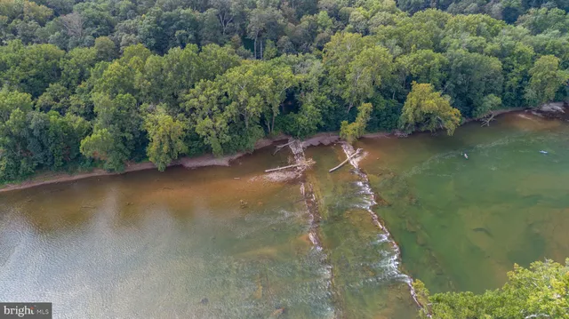 a view of a lake with a park