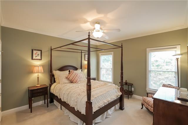 1099 Sunset Road Brentwood, TN 37027 - Photo 16 of 20 Bedroom #3 has a neutral color palette, ceiling fan and attached bathroom...a perfect guest suite