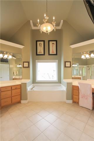 1099 Sunset Road Brentwood, TN 37027 - Photo 10 of 20 Gorgeous master bath room with jacuzzi tub, separate shower, vanity area, wall mounted tv and vaulted ceilings
