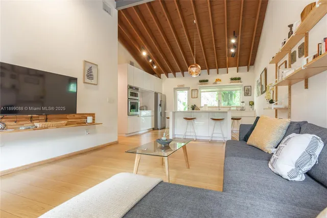 a living room with furniture