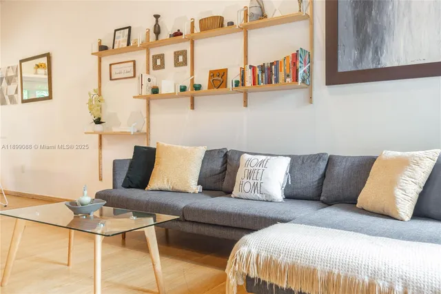 a living room with furniture