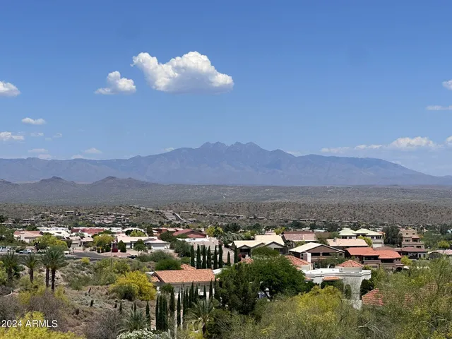 a view of city and mountain