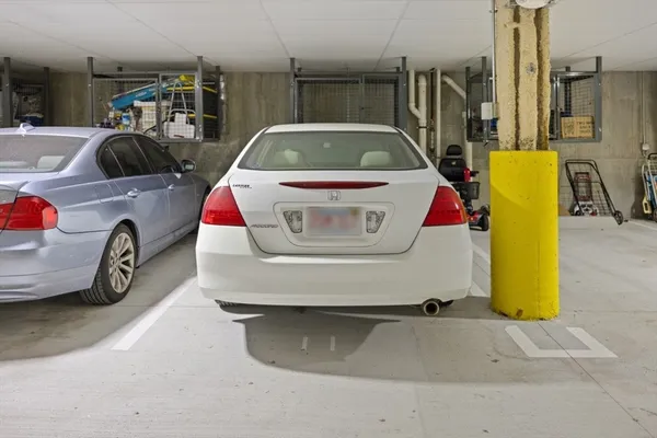a car parked in garage