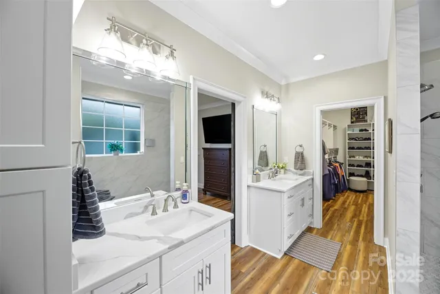 a kitchen with a sink and refrigerator