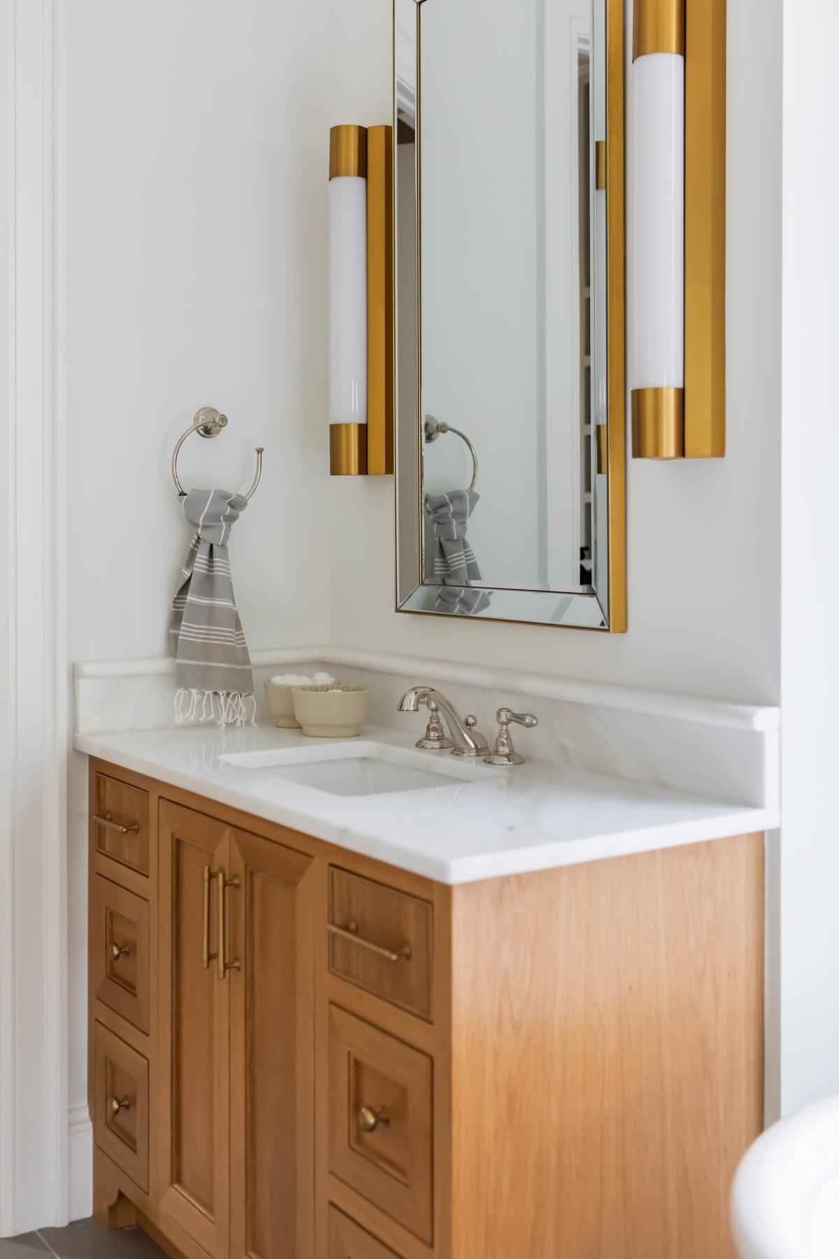 727 Lake Boone Trail Raleigh, NC 27607 - Photo 50 of 100 a bathroom with a granite countertop sink and a mirror