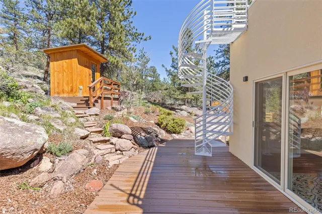 a view of entryway with wooden floor
