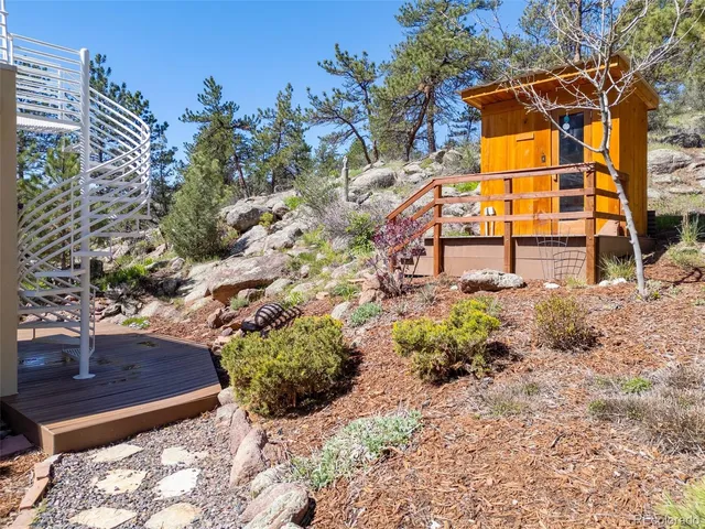 a backyard of a house with lots of green space