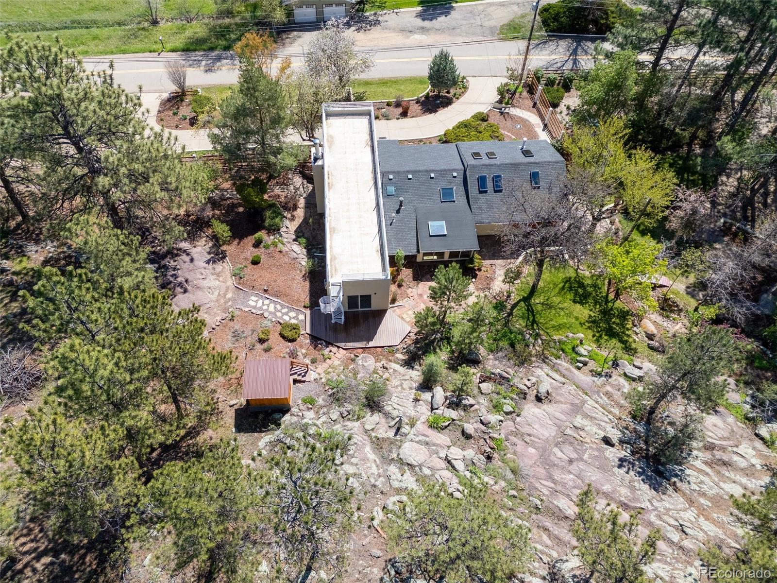 1669 Apple Valley Road Lyons, CO 80540 - Photo 6 of 48 an aerial view of a house with a yard