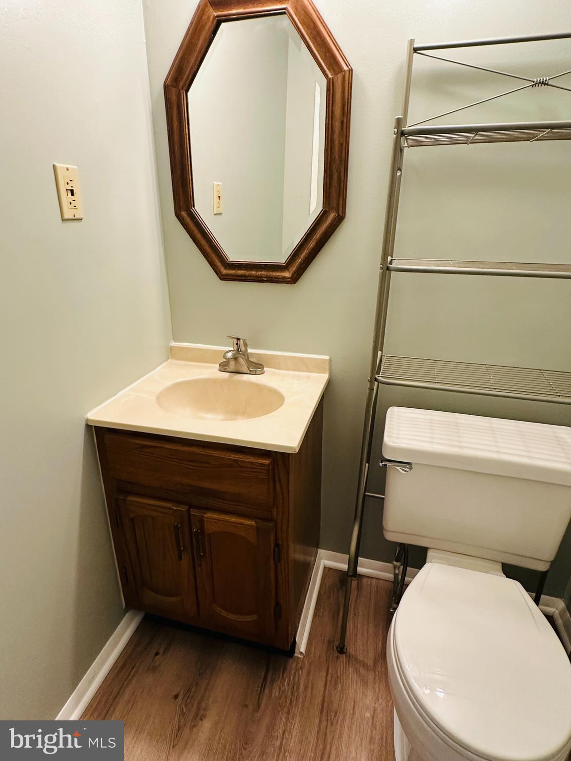 6820 Farmbrook Court Frederick, MD 21703 - Photo 11 of 17 a bathroom with a toilet a sink and a mirror