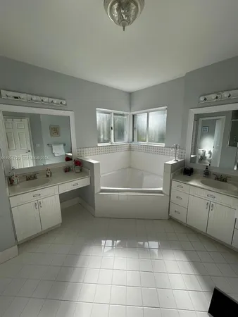a kitchen with a cabinets and counter space