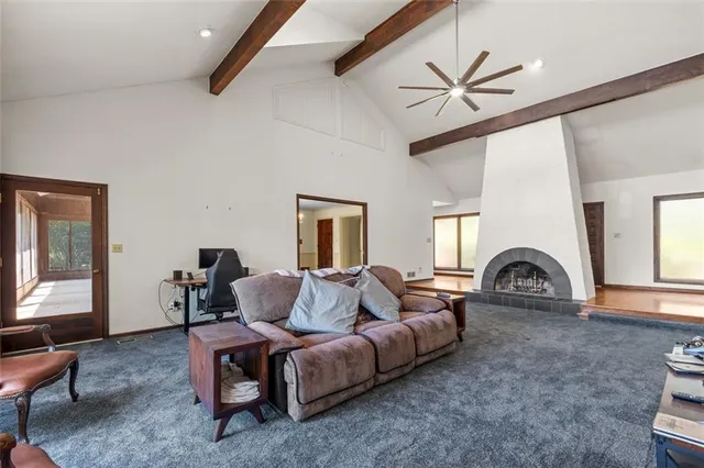 a living room with furniture