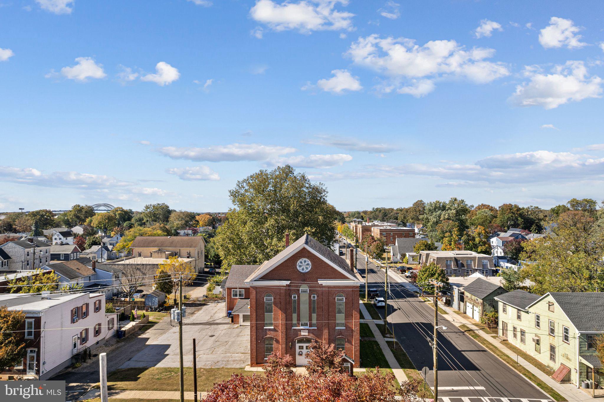 a view of a city with tall buildings