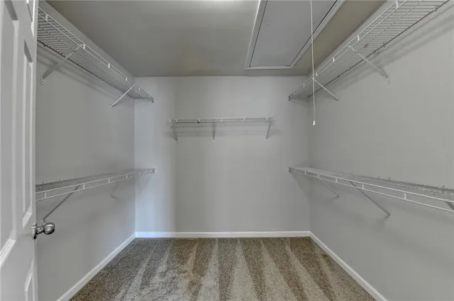 a view of a room with racks on the wall