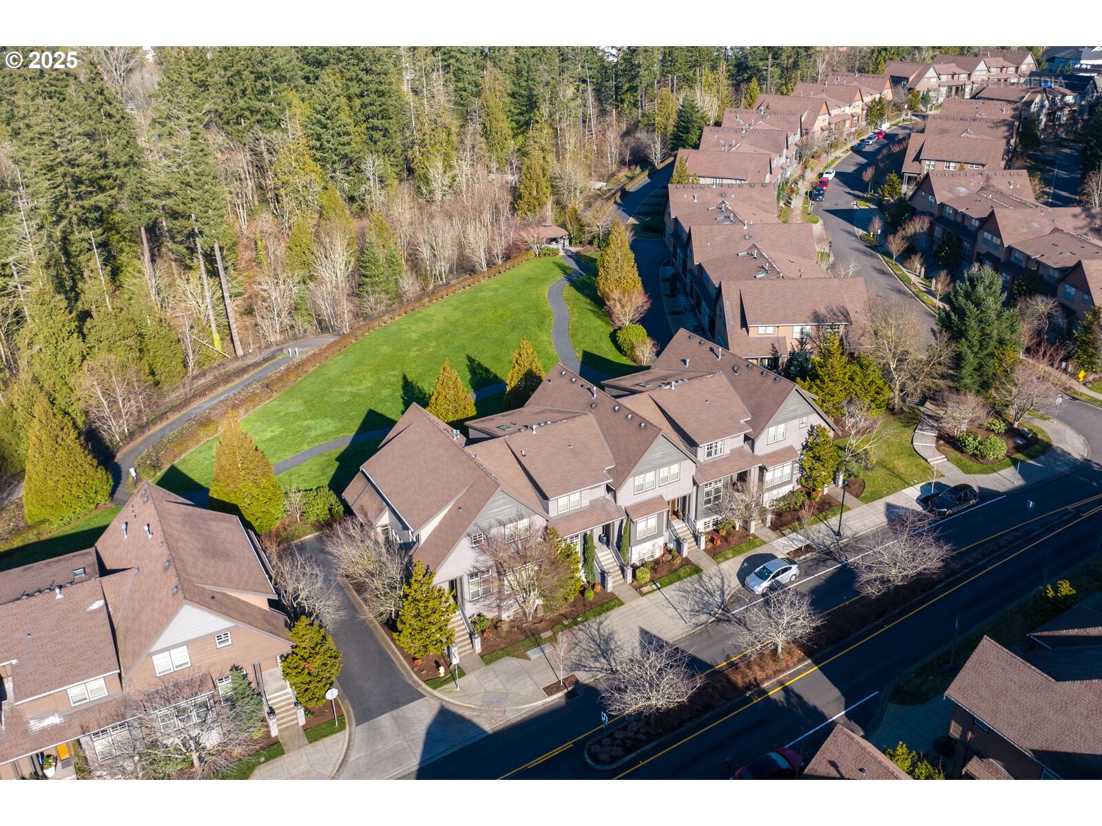 10225 Southwest Taylor Street Portland, OR 97225 - Photo 34 of 43 an aerial view of a house with a garden and swimming pool