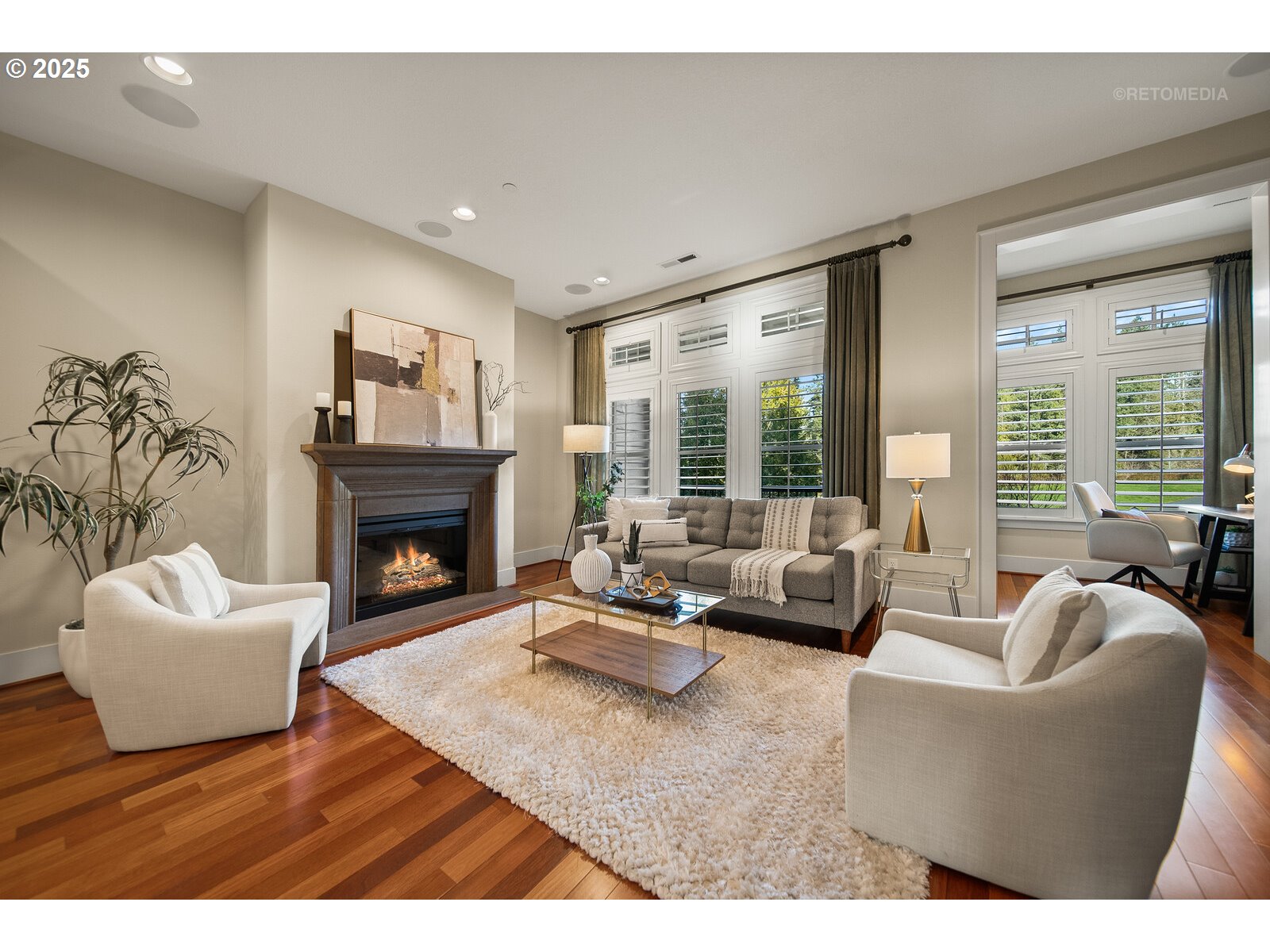 10225 Southwest Taylor Street Portland, OR 97225 - Photo 10 of 43 a living room with furniture and a fireplace